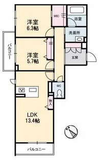 BEREO RYUO【2階】の間取り