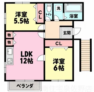OrientCity貝塚【1階】の間取り