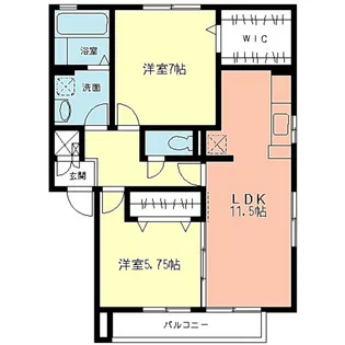 カンテリオB【2階】の間取り