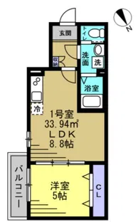 レアリゼ松戸【1階】の間取り