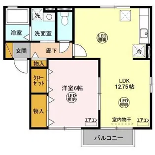 ハイツ・クレール坂東 B【1階】の間取り