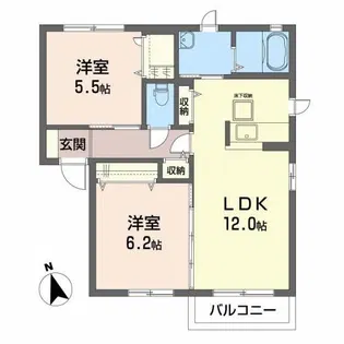 ボヌールII【1階】の間取り