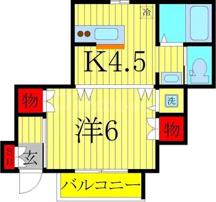 ハイツ・クオーレ【1階】の間取り