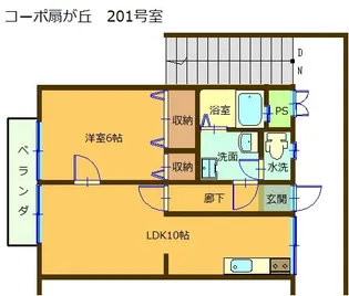 コーポ扇が丘【2階】の間取り