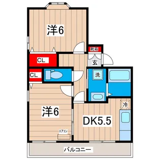 2DKの間取り画像