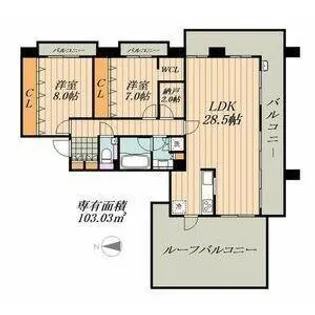 藤和八事緑ヶ岡ホームズ【12階】の間取り