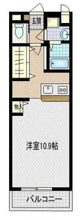 花木町5-9 1Rマンション【4階】の間取り