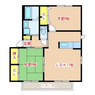 バリュージュ亀山 B棟【2階】の間取り