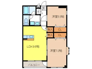 メルベーユ Y【1階】の間取り