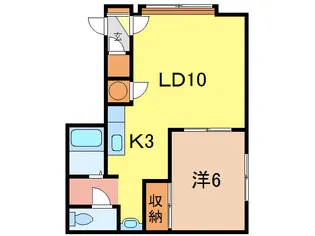 1LDKの間取り画像