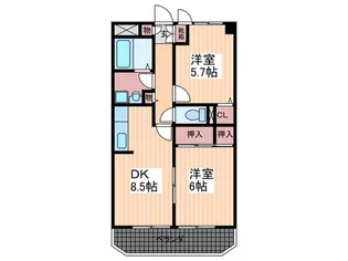 広島県広島市安芸区中野5【マンション】の間取り