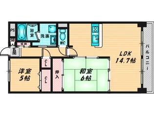 2LDKの間取り画像