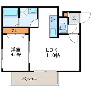 1LDKの間取り画像