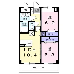 グリーンテラス大山【2階】の間取り