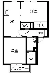 セゾンハトリ B【2階】の間取り