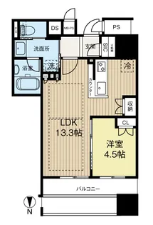 ワコーレ大阪新町タワーレジデンス【14階】の間取り