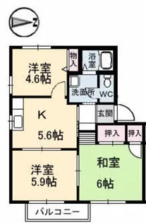 サウスアメニティ A【2階】の間取り