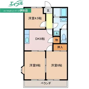 サニーサイド五十鈴【2階】の間取り