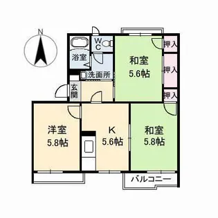 ハイライズ羽原【2階】の間取り