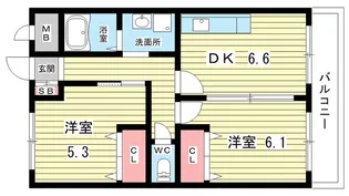 大阪府豊中市桜の町7【マンション】の間取り