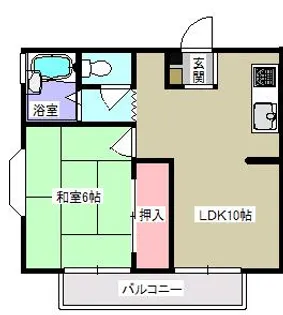 フローラルあかい【2階】の間取り