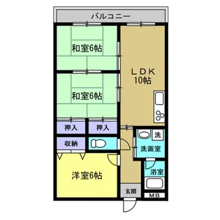 ソレイユ光【2階】の間取り
