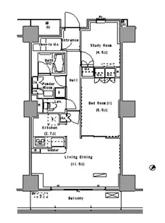 パークアクシス豊洲【13階】の間取り