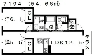 シャーメゾン ピーチ コート【1階】の間取り
