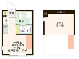 東京都江戸川区北小岩8【アパート】の間取り