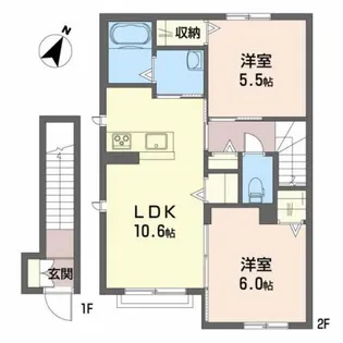 シャーメゾン クレスト【2階】の間取り