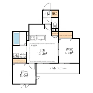 グリーンリーブズ稲荷山【3階】の間取り