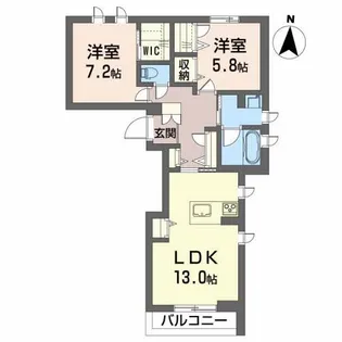 グレースいわき【2階】の間取り