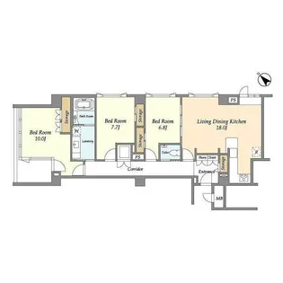 東京都港区赤坂6【マンション】の間取り