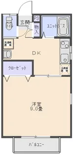 オメガハウス【1階】の間取り