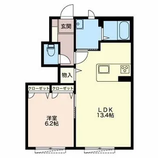 サンライトE・F・G・H・I・J【1階】の間取り