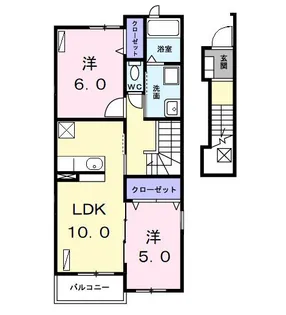 ソレイユII【2階】の間取り