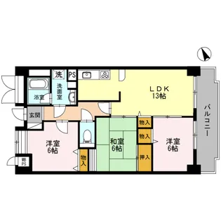 エール豊岡【1階】の間取り
