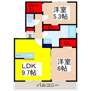 ローズガーデン【2階】の間取り