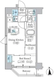 中井レジデンス【6階】の間取り