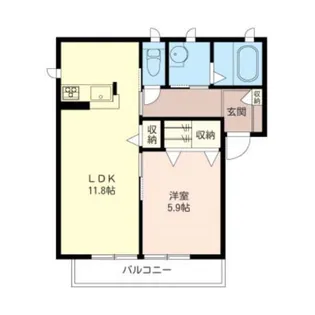 ベルセゾンA【2階】の間取り