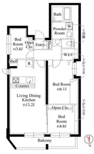 CASA PIAZZA 二子玉川【4階】の間取り