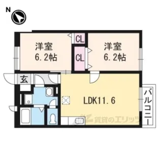 ルミエール梓【2階】の間取り