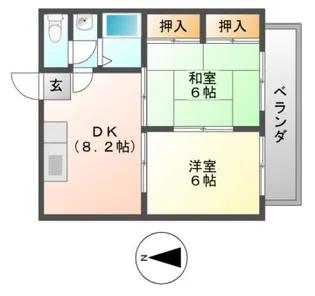 日田ハイツ【2階】の間取り