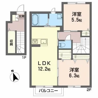 プランドール荒井【2階】の間取り