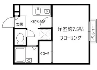 カーサ クーナ【2階】の間取り