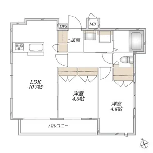ヘーベルメゾン三鷹【3階】の間取り