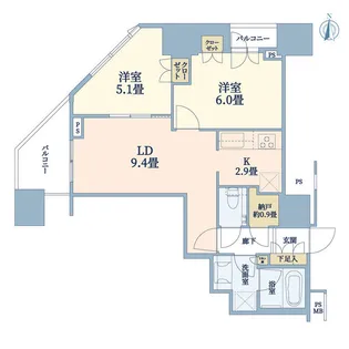 アトラスブランズタワー三河島【4階】の間取り