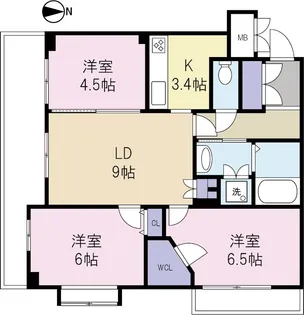 Viora溝ノ口【3階】の間取り