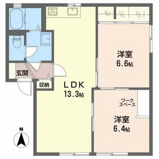 ラモンターニュ A【1階】の間取り