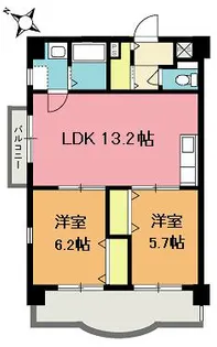 陽光マンション【4階】の間取り